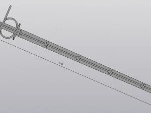 the sword with a complex guard 3d print model 3D Print Model