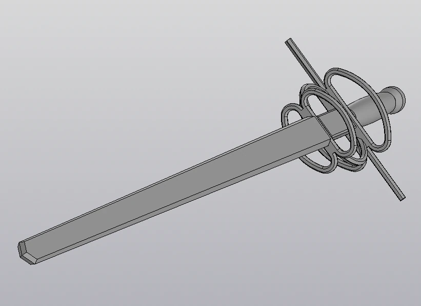 a child sword with a complex guard 3d print model 3D Print Model .c4d .max .obj .3ds .fbx .stl .blend