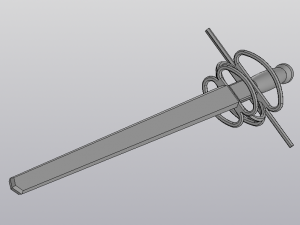a child sword with a complex guard 3d print model Model do druku 3D