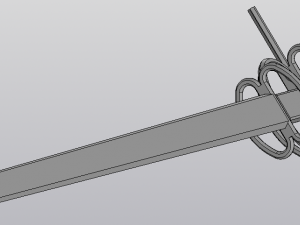 a child sword with a complex guard 3d print model 3Dプリントモデル