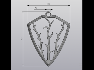 The silver pendant 3d print master model Modello di stampa 3D