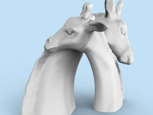a giraffe figurine- send a hug or kiss in covid-19 3D Print Model