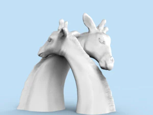 a giraffe figurine- send a hug or kiss in covid-19 3D Print Model