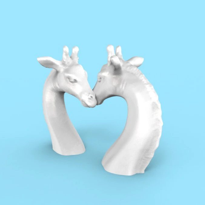 a giraffe figurine- send a hug or kiss in covid-19 3D Print Model .c4d .max .obj .3ds .fbx .stl .blend 