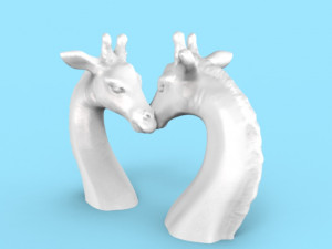 a giraffe figurine- send a hug or kiss in covid-19 3D Print Model