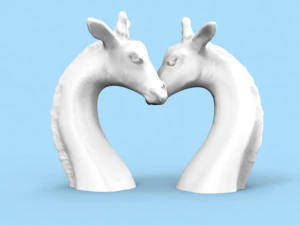 a giraffe figurine- send a hug or kiss in covid-19 3D Print Model