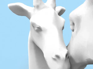 a giraffe figurine- send a hug or kiss in covid-19 3D Print Model