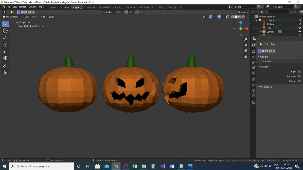 carved pumpink 3d 3D Model .c4d .max .obj .3ds .fbx .stl .blend 