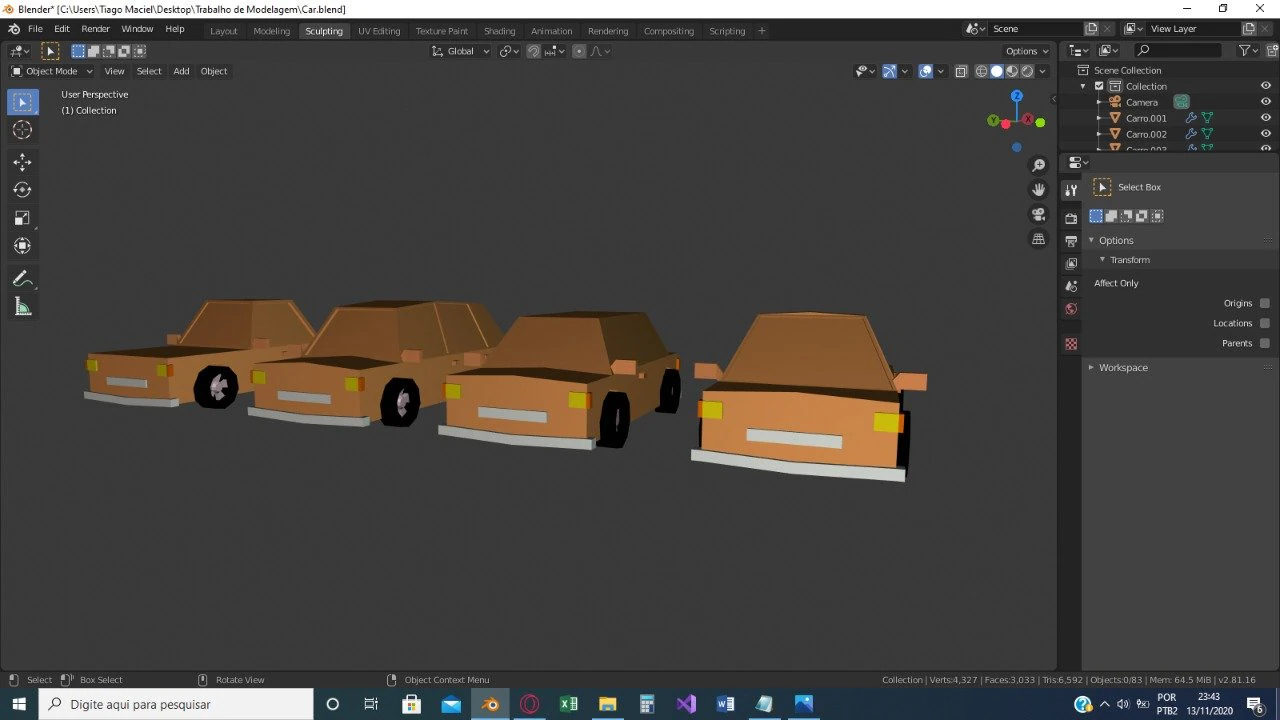 car 3d - low poly 3D Model .c4d .max .obj .3ds .fbx .stl .blend 