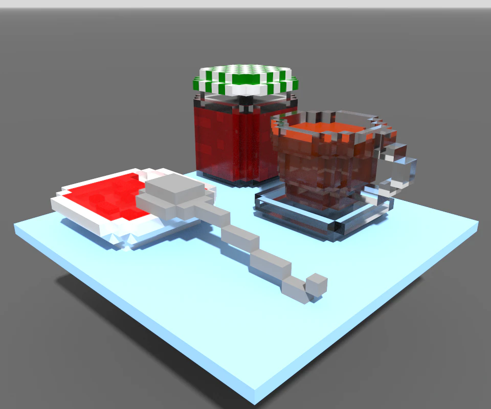 voxel table collection 3D Model .c4d .max .obj .3ds .fbx .stl .blend 