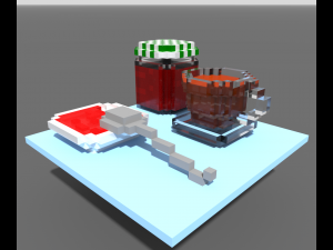 voxel table collection 3D Модель