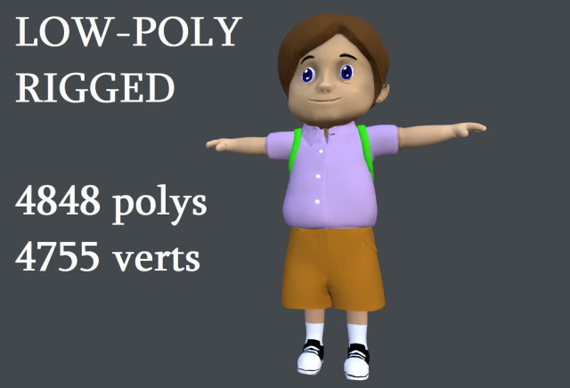 schoolboy 3D-Modell .c4d .max .obj .3ds .fbx .stl .blend 