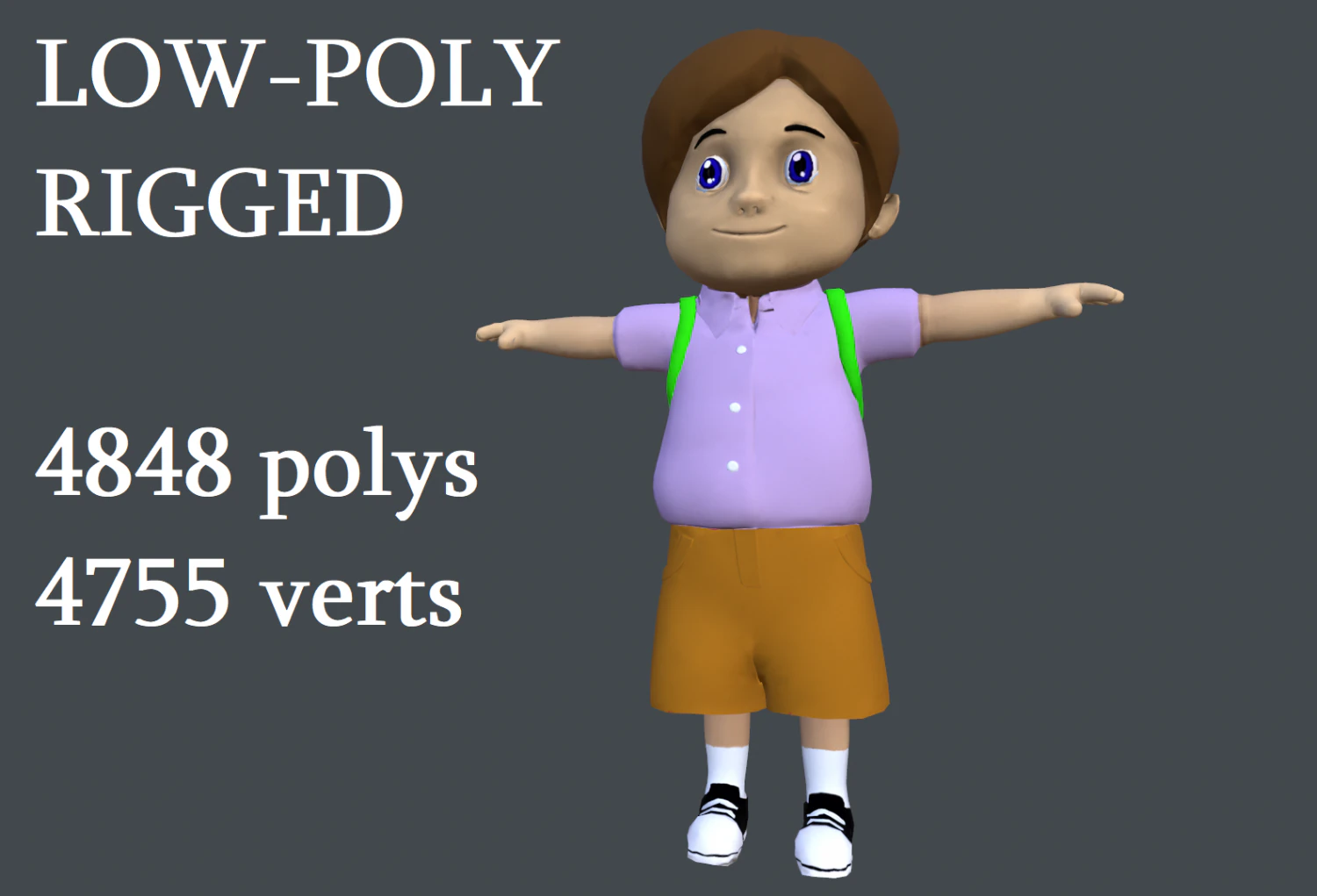 schoolboy 3D Model .c4d .max .obj .3ds .fbx .stl .blend