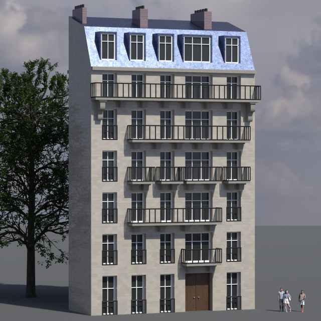 City House 002 3D Model .c4d .max .obj .3ds .fbx .stl .blend 