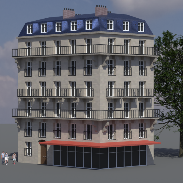 City House 003 3D Модель .c4d .max .obj .3ds .fbx .stl .blend