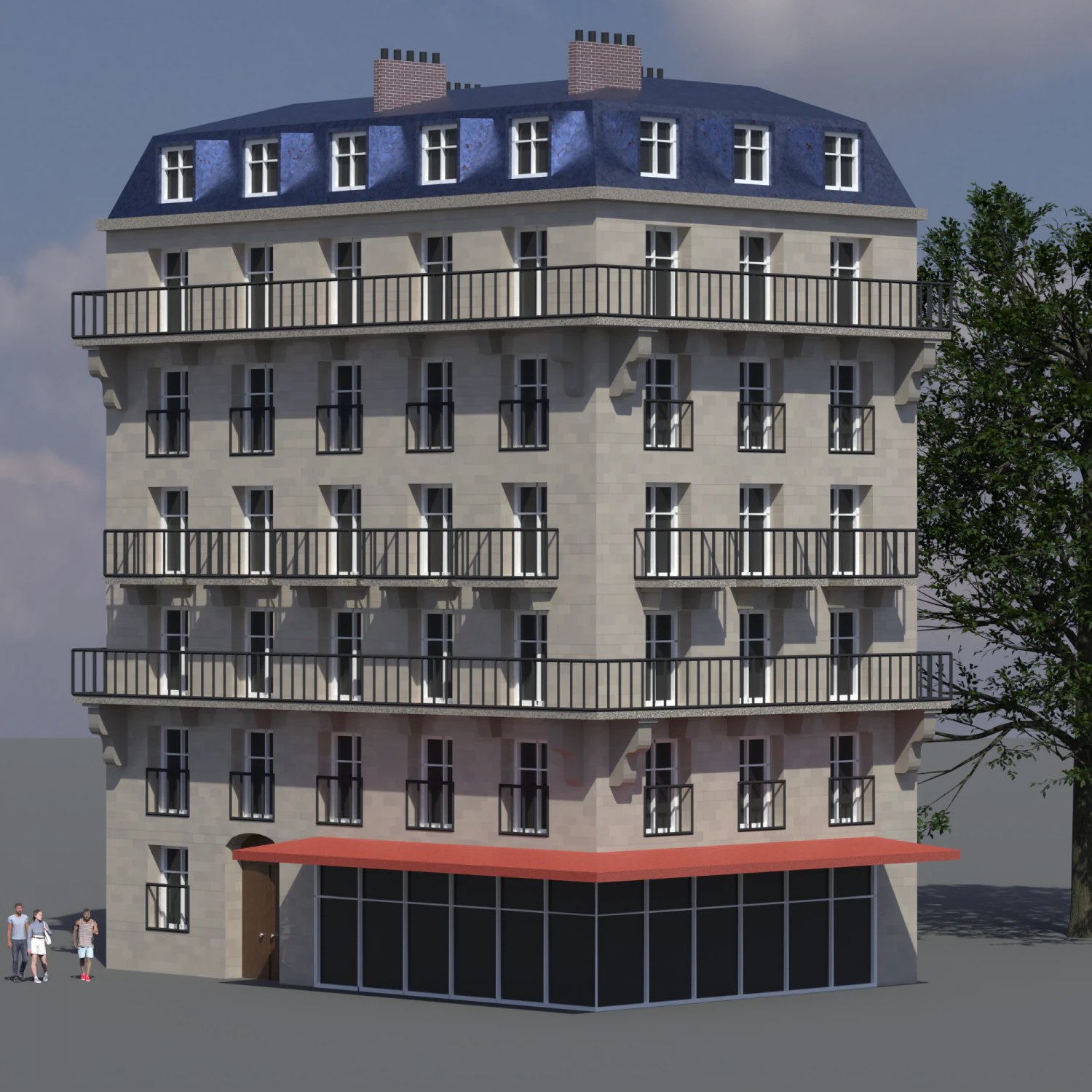 City House 003 3D Model .c4d .max .obj .3ds .fbx .stl .blend
