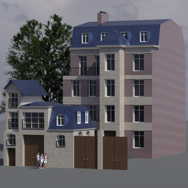 City House 007 3D Model .c4d .max .obj .3ds .fbx .stl .blend 