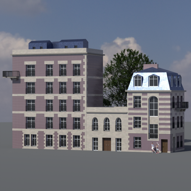 City House 008 3D 模型 .c4d .max .obj .3ds .fbx .stl .blend 