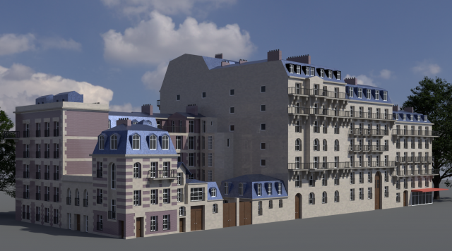 Cityblock 001 3D Модель .c4d .max .obj .3ds .fbx .stl .blend 