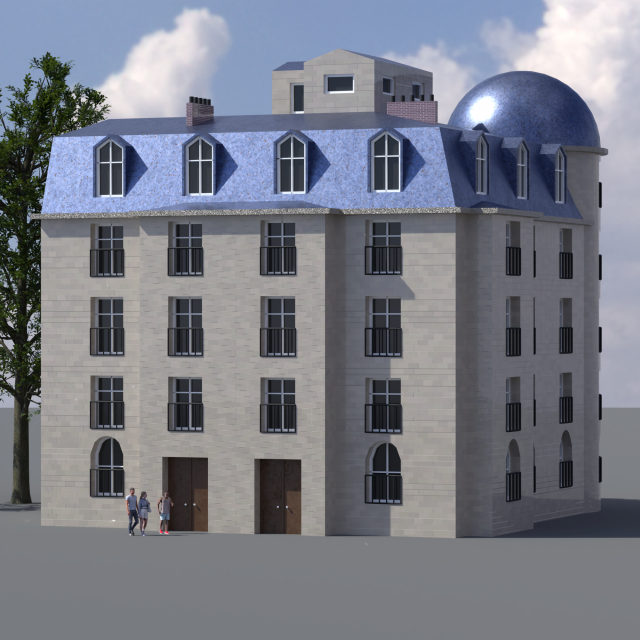 City House 009 3D Model .c4d .max .obj .3ds .fbx .stl .blend