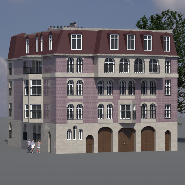 City House 012 3D Model .c4d .max .obj .3ds .fbx .stl .blend