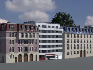 Blok miejski 002 Model 3D