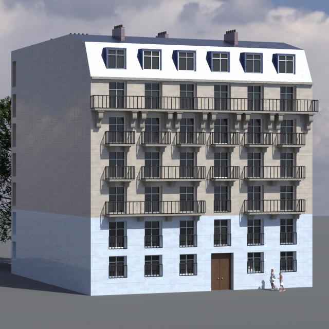 City House 014 3D Model .c4d .max .obj .3ds .fbx .stl .blend 