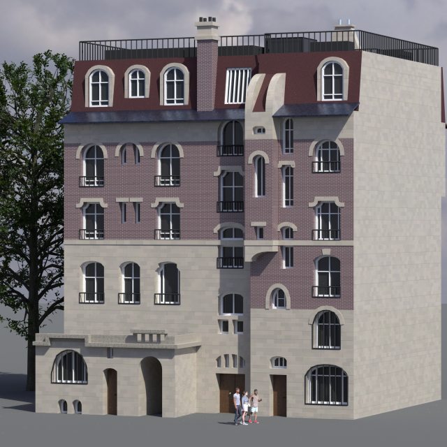 City House 019 3D मॉडल .c4d .max .obj .3ds .fbx .stl .blend 