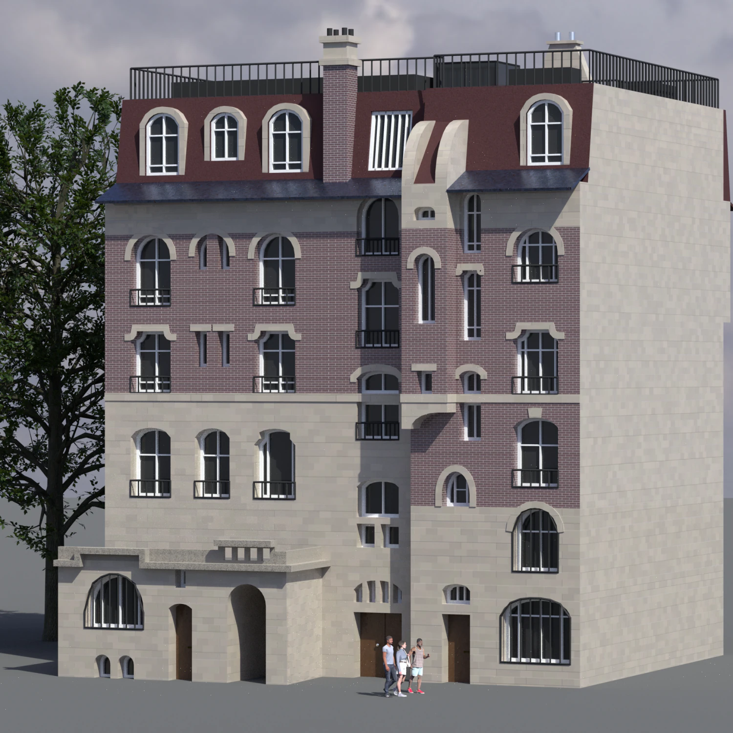 City House 019 3D Model .c4d .max .obj .3ds .fbx .stl .blend