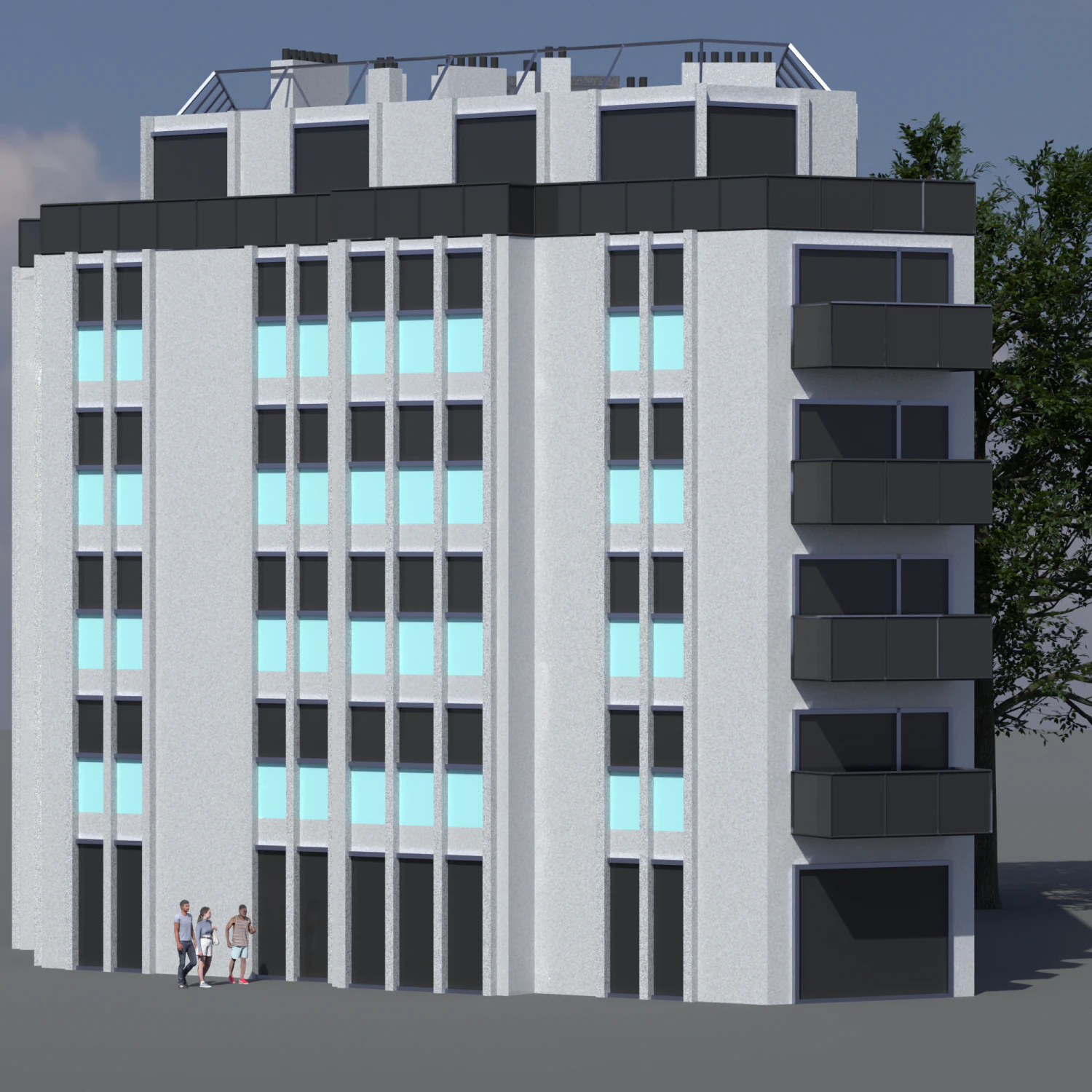 Casa de la ciudad 020 Modelo 3D .c4d .max .obj .3ds .fbx .stl .blend