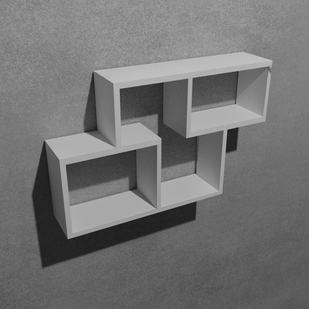 Bookshelf 3D Model .c4d .max .obj .3ds .fbx .stl .blend 
