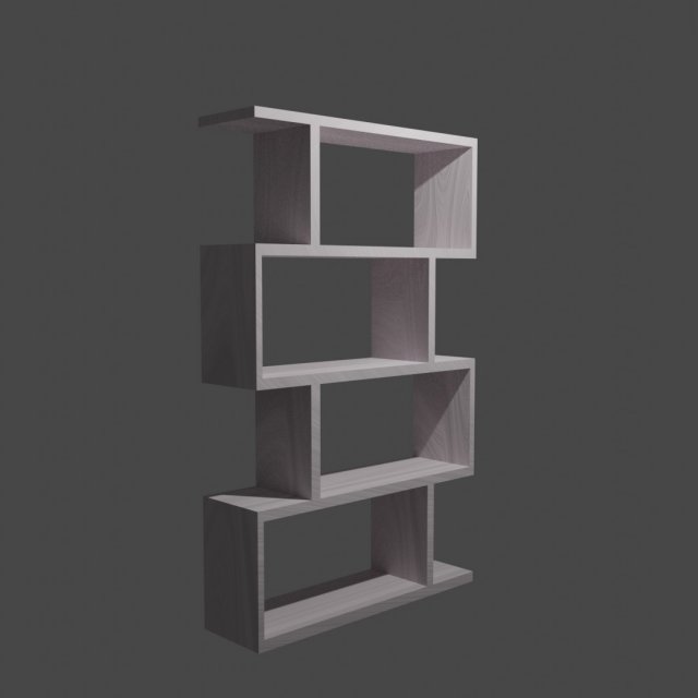 Bookshelf 3D Model .c4d .max .obj .3ds .fbx .stl .blend 