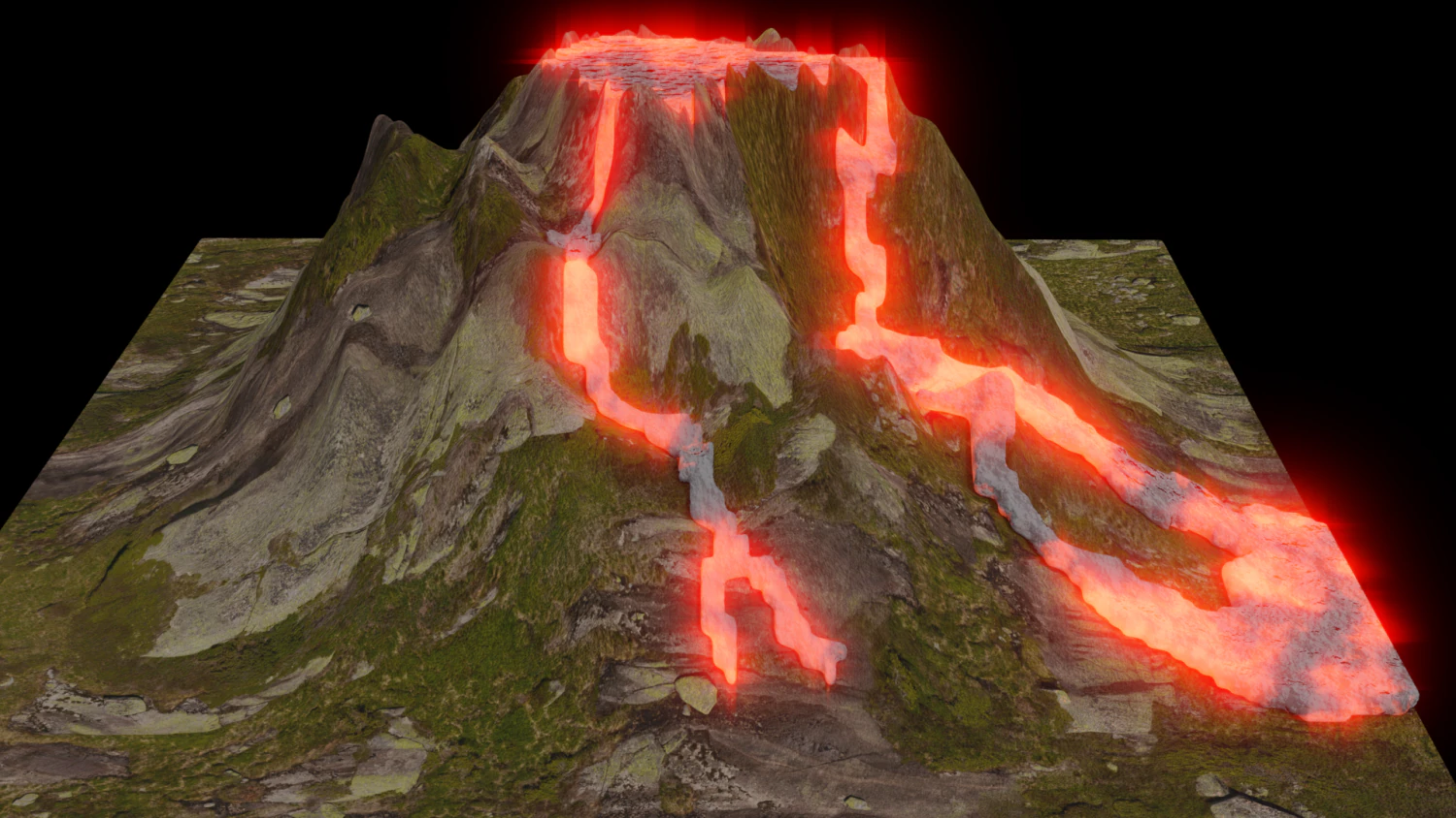 volcano 3D Model .c4d .max .obj .3ds .fbx .stl .blend