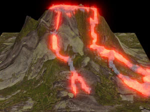 ज्वालामुखी 3D मॉडल