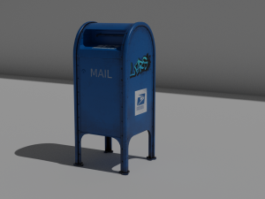 mailbox low poly Modelo 3D