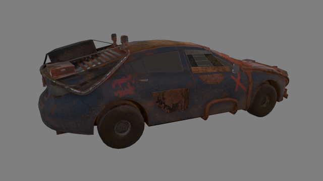 grunge car 3D Model .c4d .max .obj .3ds .fbx .stl .blend 
