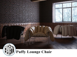 puffy lounge chair 3D 模型