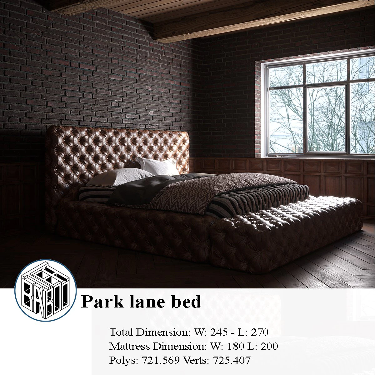 lit d'all&eacute;e de parc Modèle 3D .c4d .max .obj .3ds .fbx .stl .blend 