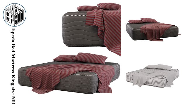 epeda bed mattress king size n01 3D Модель .c4d .max .obj .3ds .fbx .stl .blend 