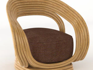 rattan chair summer interior 3D Model