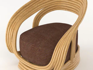 rattan chair summer interior 3D Model