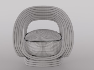 rattan chair summer interior 3D Модель