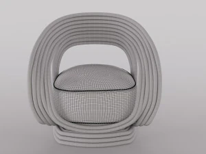 rattan chair summer interior 3D Model