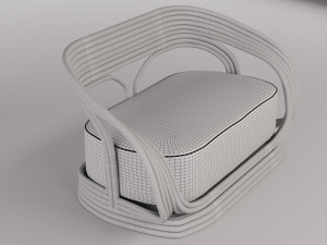 rattan sofa summer interior 3D Модель