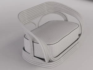 rattan sofa summer interior 3D Model