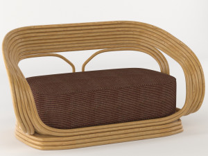 rattan sofa summer interior 3D Модель