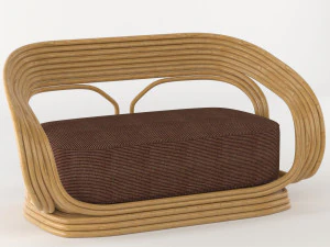 rattan sofa summer interior 3D Model