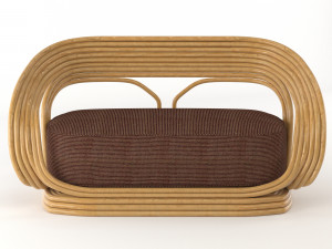 rattan sofa summer interior 3D Модель