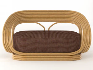 rattan sofa summer interior 3D Model