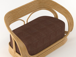 rattan sofa summer interior 3D Модель